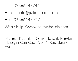 Palmin Hotel iletiim bilgileri